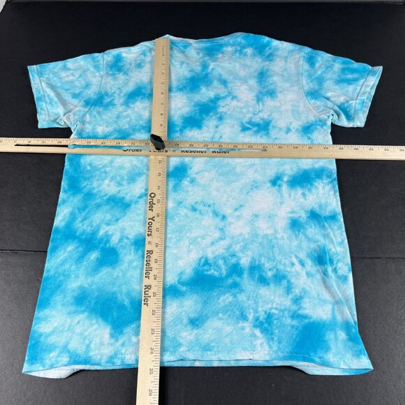 Liquid Blue Alice In Wonderland Shirt Small Blue Tie Dye Mega Print Short Sleeve - Picture 8 of 11